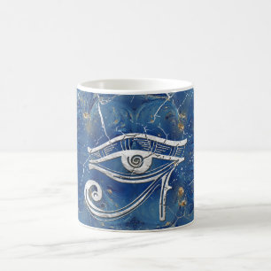 Mug Oeil égyptien argenté de Horus sur le marbre ble