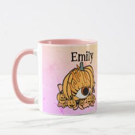 Mug Oeil flammé Citrouille rétro personnalisé
