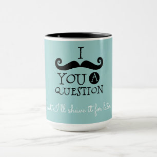 Mug Oeuf Robin noir Humour Moustache bleu