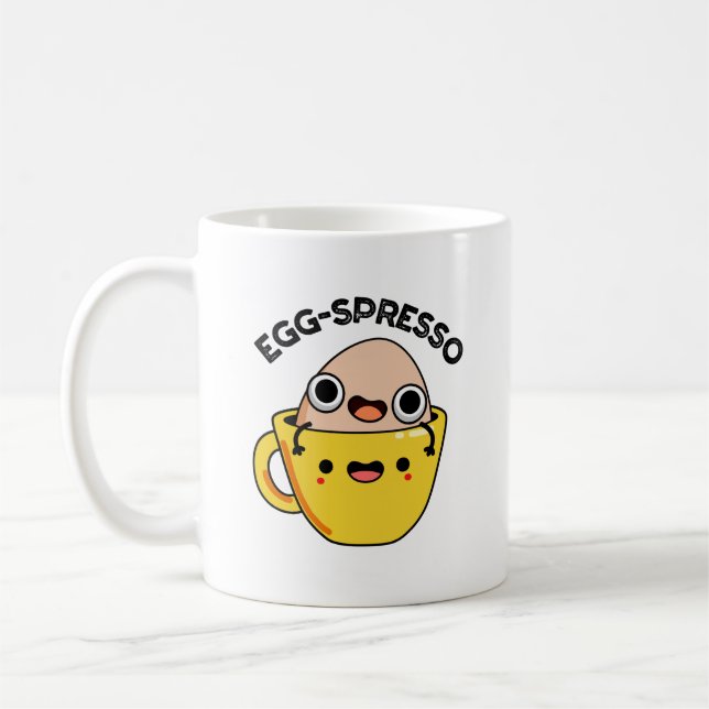 Mug Oeuf spresso Drôle Oeuf Coffee Pun (Gauche)