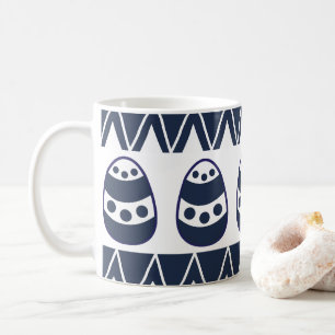 Mug Œufs de Pâques Chevron Rayures Joyeuses Pâques Mot