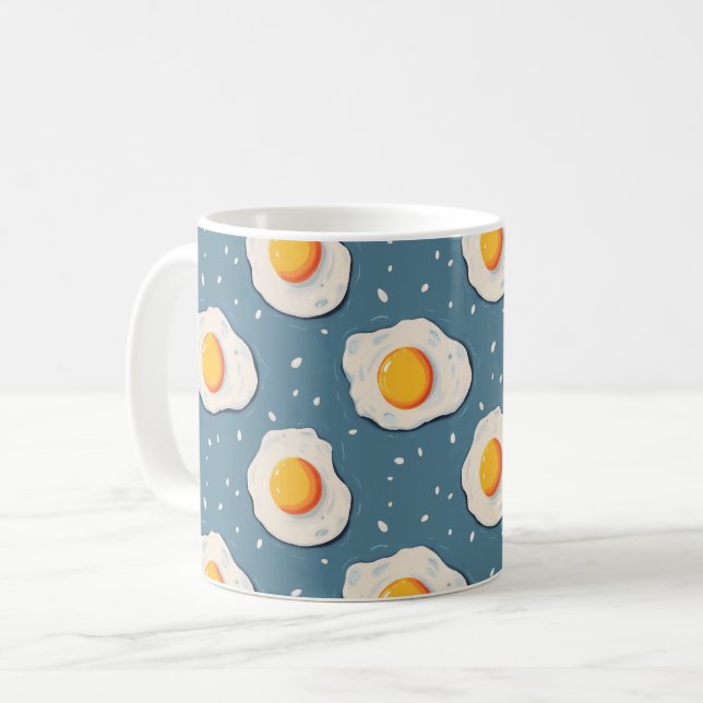 Mug Oeufs frits sur le bleu (Devant gauche)