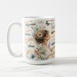 Mug Œuvre d'art à l'aquarelle affirmant les fleurs d'u