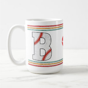 Mug Œuvre d'art de lettre B de baseball rétro vintage