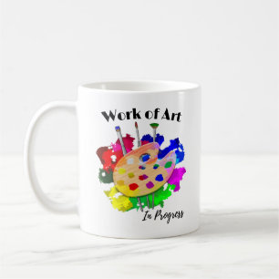 Mug Oeuvre D'Art En Cours Brosses De Palette Artiste