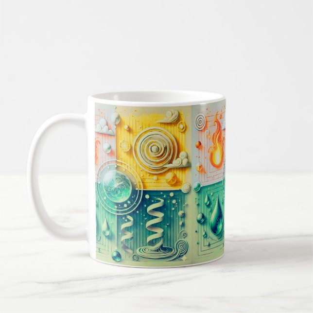 Mug Œuvre d'art murale moderne des quatre éléments 202 (Gauche)