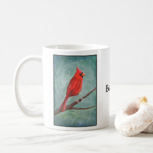 Mug Œuvre d'art unique et lunatique du cardinal peint
