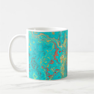 Mug OEuvre d'or en marbre peint en brosse sèche. ABSTR