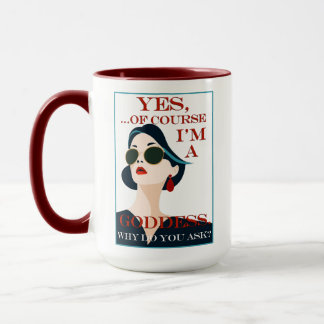 Mug Of Course I'm a Goddess Retro Vintage Gay Pride 