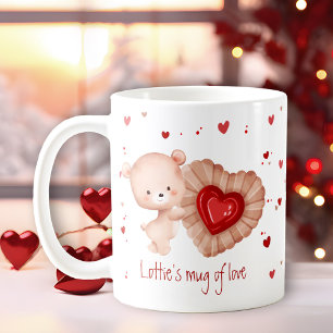 Mug Of Love Cute Teddy Bear Coeur Coeur Coeur Vale