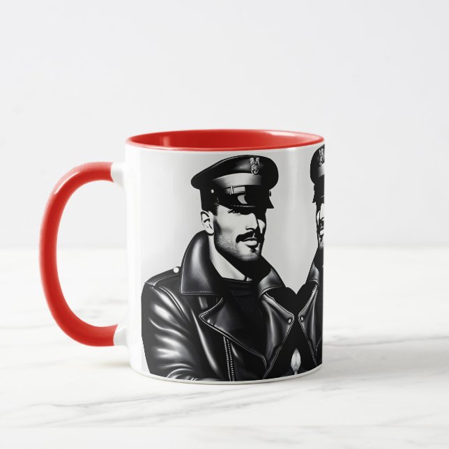 Mug Officiel Iconique LGBTQ Gay Leather Daddy Biker Ar (Gauche)