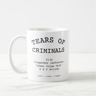 Mug Officier de police Larmes de criminels Tout grade