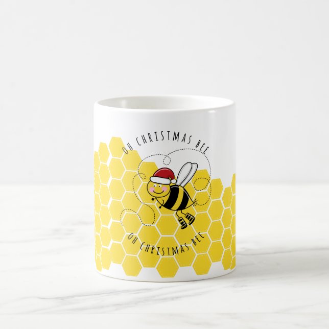 Mug oh christmas abeille arbre mignon drôle carte de j (Centre)