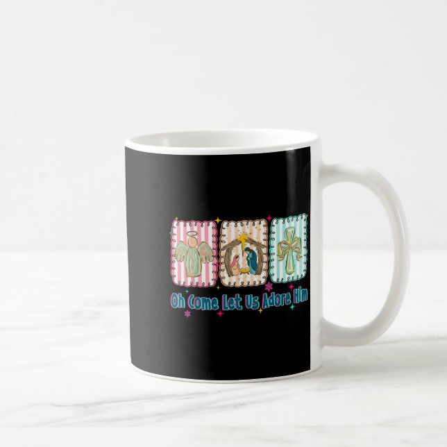 Mug Oh Come Let Us Adore Him Christian Christmas Coque (Droite)