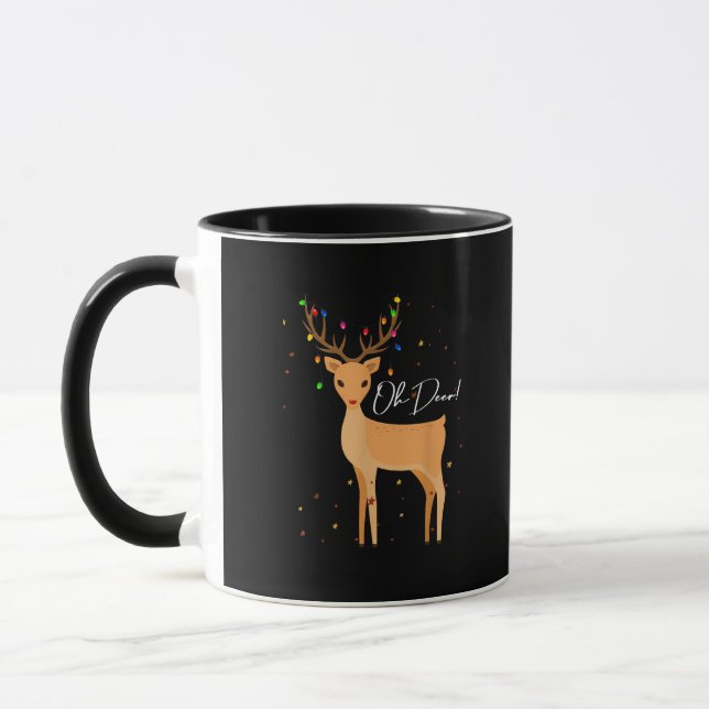 Mug Oh Deer Christmas Light Pajama Cute Reindeer Holid (Gauche)
