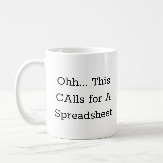 Mug Ohh this calls for a Spreadsheet, Funny Accountant (Gauche)