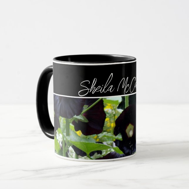 Mug Ohio Black Hollyhocks Photo (Devant gauche)