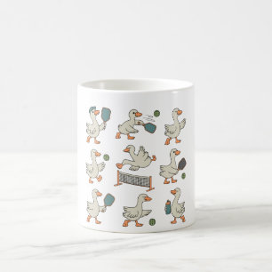 Mug Oie drôle Pickleball   Oie de dessin animé mignonn