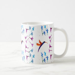 Mug Oiseau Art Hummingbird Flowers Floral