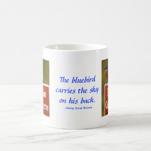 Mug Oiseau bleu avec la citation de Thoreau 15 onces