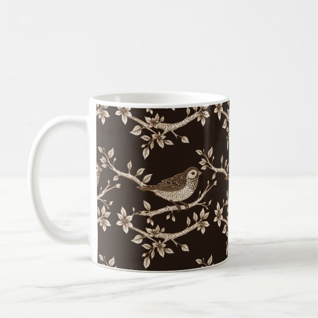 Mug Oiseau Brown gravé (Gauche)
