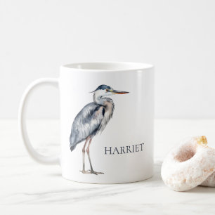 Mug Oiseau de Héron Bleu Côtier Personnalisé