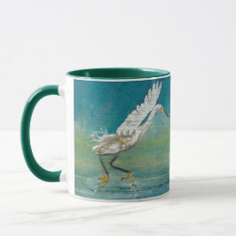 Mug Oiseau d'Egret Océan Art Turquoise