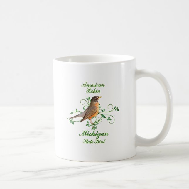Mug Oiseau d'État du Michigan de Robin (Droite)