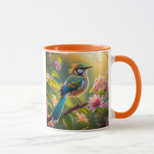 Mug Oiseau fantastique à tête verte et ailes de sarcel