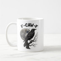 Oiseau noir drôle F-Caw-F humour gothique adulte l