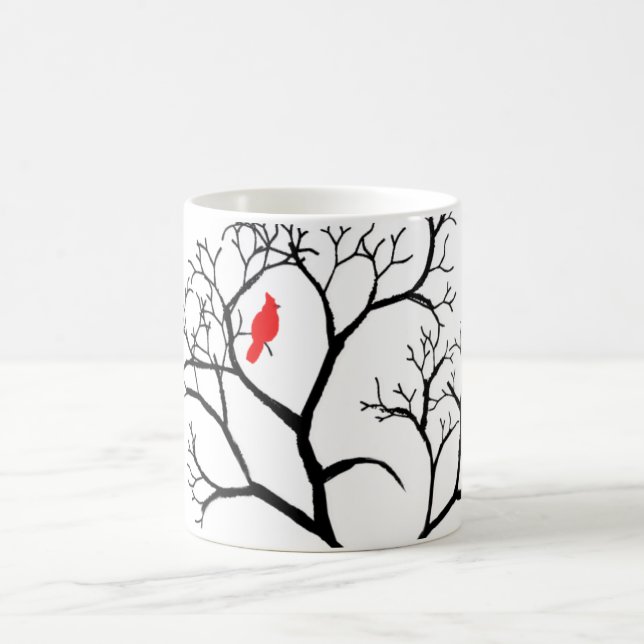 Mug Oiseau rouge cardinal dans l'arbre d'hiver de (Centre)