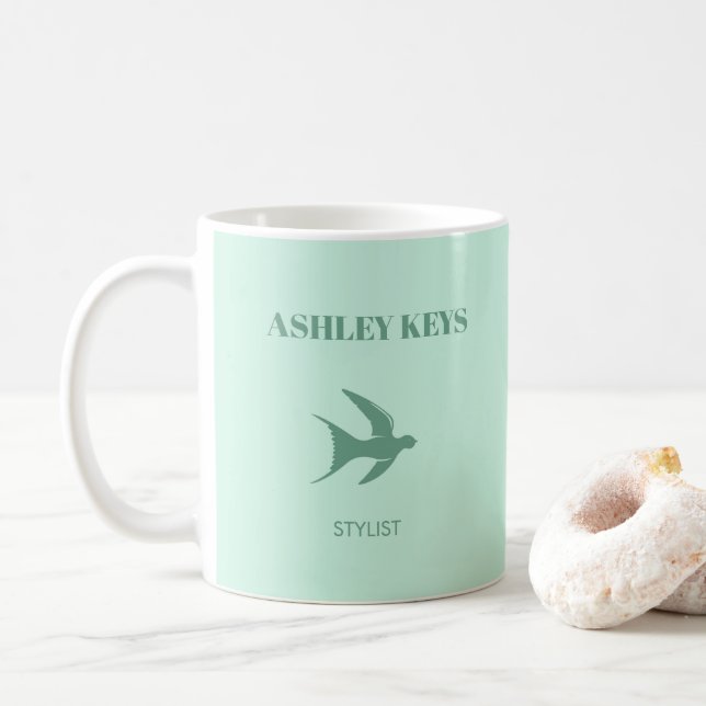 Mug Oiseau turquoise (Avec donut)