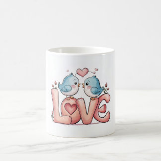 Mug Oiseaux d'Amour Mignon - Tasse à Café pour Cou