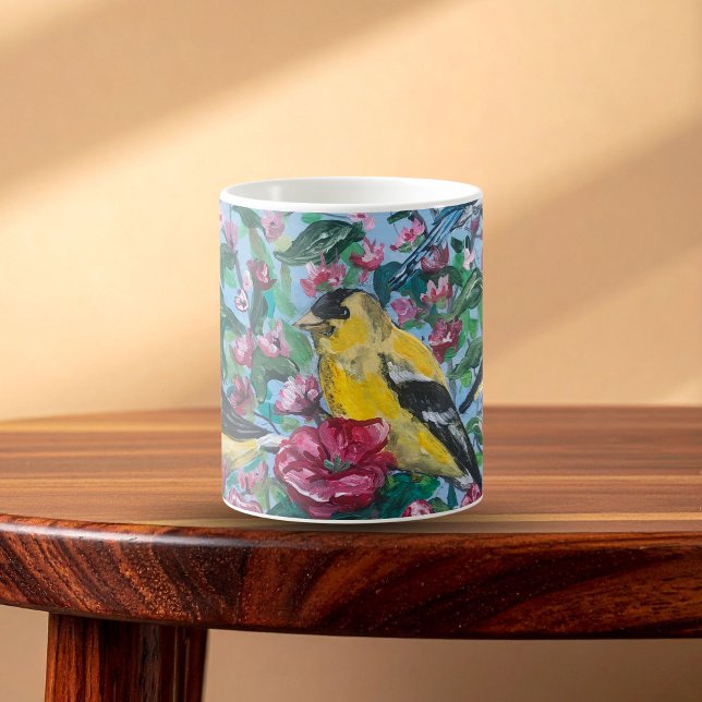 Mug Oiseaux dans le jardin peint à la main (Créateur téléchargé)