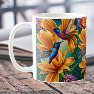 Mug Oiseaux de Humming sur les fleurs d'Orange