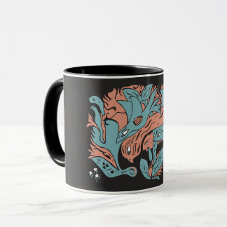 Mug Oiseaux esthétiques enchevêtrés TWArt 12-noir