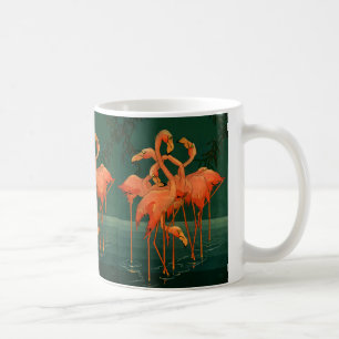 Mug Oiseaux sauvages vintages, Flamants roses roses tr