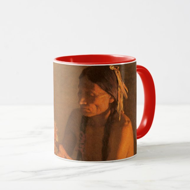 Mug Old War Bonnet par Joseph Henry Sharp (Devant droit)