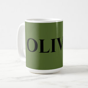 Mug Olive Green et minimaliste Nom noir
