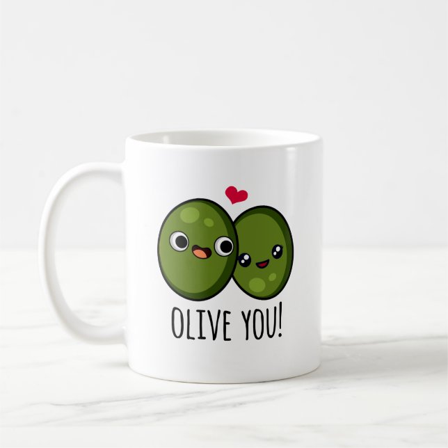 Mug Olive You Funny Love Pun (Gauche)