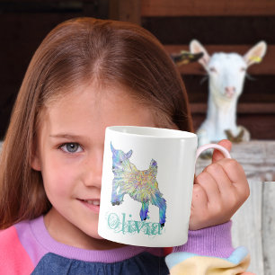 Mug Olivia Colorful Cute Baby Chèvre Jumping Animal Ar