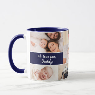 Mug On aime papa ! Première fête des pères Photo Bleue