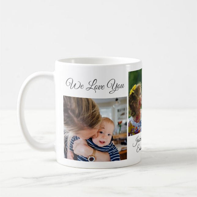 Mug On t'aime grand-mère | 5 Collage photo (Gauche)