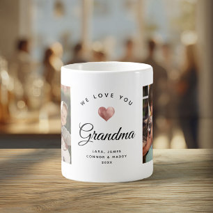 Mug On t'aime grand-mère   Rose photo moderne Gold Hea