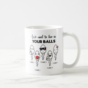 Mug On Vivait Dans Les Boules, Nom Personnalisé Papa