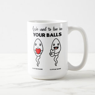 Mug On Vivait Dans Les Boules, Nom Personnalisé Papa