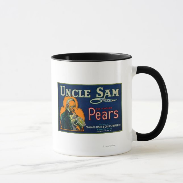 Mug Oncle Sam Pear Crate LabelWapato, WA (Droite)