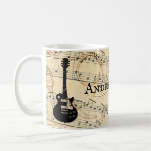 Mug Onde sonore de guitare Rock and Roll personnalisée