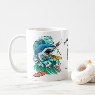 Mug Ondes de requin personnalisé