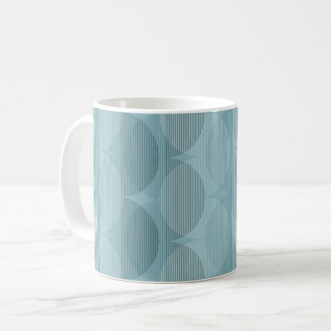Mug Ondes géométriques bleues (Devant gauche)